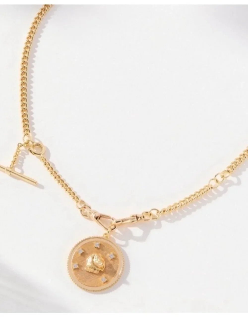 New! Anthropologie 14K Gold Plated Dachshund Dog Charm Necklace NWT